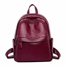 2019 Women Leather Backpacks High Quality Sac A Dos Femme Ladies Bagpack Luxury Designer Backpack Brand Casual Daypack Back Pack 2024 - buy cheap
