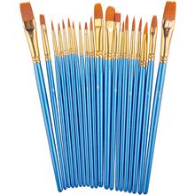 Paint Brush Set by, 20 pcs Nylon Hair Brushes for Acrylic Oil Watercolor Painting Artist Professional Painting Kits 2024 - buy cheap