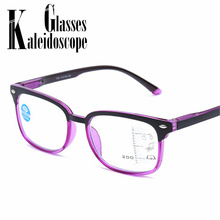 Óculos de leitura multifocal progressiva, óculos anti-luz azul para mulheres e homens, presbiopia dioptria + 1.5 2024 - compre barato