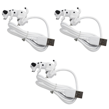 Белый кабель для передачи данных с рисунком собаки, мини USB Type-C, кабель для зарядки, подарок 2024 - купить недорого