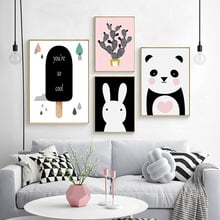 Nordic Style Modern Simple and Creative Cartoon Animal Plant Decoration Painting Porch Bedroom Living Room Frameless Drawing 2024 - buy cheap