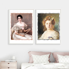 Minimalist European Beauty Lady Picture Poster Canvas Print Painting Wall Art Living Room Home Decoration 2024 - buy cheap