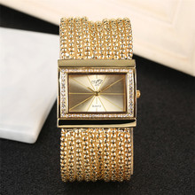 Elegant Womens Watches Quartz Tassel Steel Watch Band Creative Rectangle Lady Wristwatches reloj para mujer New Arrival 2019 2024 - buy cheap