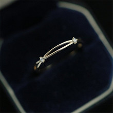 Anel de strass geométrico para mulheres, versão coreana, simples, anel de casamento, para mulheres, joias, mais vendidos 2024 - compre barato