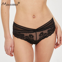 Missomo Sexy mesh lace stitching perspective comfortable panties Female Transparent Breathable Low Waist briefs 2024 - buy cheap