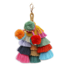 Tassels Pendant Obag Purse Straw Pure Manual Hair Bulb Accessories Woman Originality Bag Tassel Key Buckle Pendant Pompom Handle 2024 - buy cheap