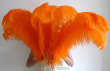 Wholasale 50pcs/lot Elegant orange ostrich feathers 55-60cm for craft wedding party supplies Carnival dancer decoration plumages 2024 - buy cheap