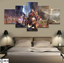 Pintura impresa en lienzo del juego Land of Glory, cuadro de pared de salón, decoración artística, imagen de imagen, lienzo al por mayor, 5 paneles 2024 - compra barato