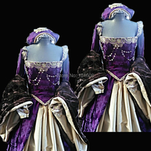 Tailored!Purple 16 century Halloween Costume Dresses Colonial Georgian Renaissance Historical Scarlett Cosplay dress HL-523 2024 - buy cheap