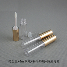 10/30/50/100pcs 8ml Empty Makeup DIY Lip gloss bottle with bright gold and silver lid and clear plastic tube Lip gloss tube 2024 - buy cheap