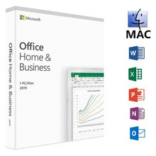 Код ключа продукта для Microsoft Office Home & Business 2019, 1 пользовательская Лицензионная розничная продажа, совместим с Mac и Windows 2024 - купить недорого