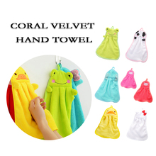 Cute Coral velvet Kitchen Hand Towel Absorbent Hanging Hand Dry Cloth Towel Hand Towel Bathroom Hand Towel Kitchen Accessories 2024 - buy cheap