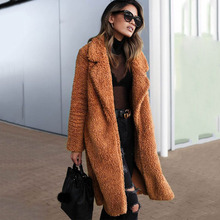 Women Plush Coat Winter Faux Fur Jacket Female Fluffy Teddy Coat Long Solid Thick Outerwear 2018 Fashion Women Faux Fur Coat 2024 - buy cheap