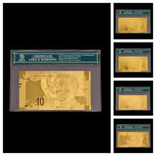Notas de ouro sul-africano com 5 segundos, papel de moeda original réplica de ouro 24k com quadro coa 2024 - compre barato