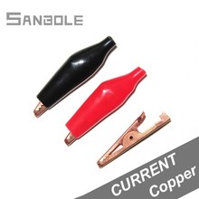 Clips de crocodilo Jacaré Cobre Puro Baixa Resistência da fonte de Alimentação De Teste elétrico Braçadeira terminal de Fio Clipe De Teste (10 PCS)