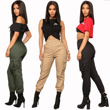 Women Stretch Pencil Pants High Waist Pockets Cargo Pant Skinny Jeggings Jeans Casual Slim Trousers 2024 - buy cheap