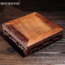 Square Hollow Incense Burner Base Tea Tray Aromatherapy Furnace Censer Platform Wood Texture Ornaments Holding Home Decoration 2024 - buy cheap