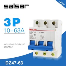 Interruptor de ambiente DZ47-63 para el hogar, disyuntor de pequeño tamaño tipo C45 de protección corta, 3P, 10/16/20/25/32/40/50/63A 2024 - compra barato