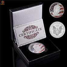 USA President Trump Historical Celebrity US Free Eagle Silver Challenge Coin Collection Gift W/Box - In God We Trust 2024 - buy cheap