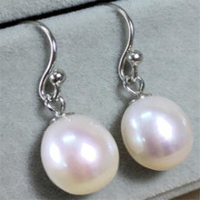10-12mm White Pearl Silver Earring Classics Gorgeous Earbob Diy Charming Mesmerizing Jewelry Flawless Grace Dangler Creamy Noble 2024 - buy cheap