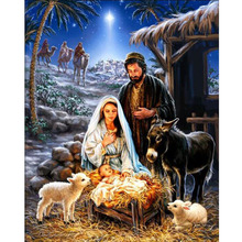 Cuentas cuadradas completas 5D DIY diamante pintura de Jesús bordado 3D punto de cruz mosaico Rhinestone decoración de la pared cristianismo religión 2024 - compra barato