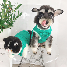 Новый галстук-бабочка хлопок Французский бульдог летняя крутая полосатая жилетка для Собаки Одежда для маленьких собак Одежда для домашних животных мопса дышащий костюм 2024 - купить недорого