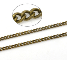 Lovely Antique Bronze Link-Soldered Curb Chains Findings 2x1.5mm, sold per lot of 10M (B15096) 2024 - buy cheap