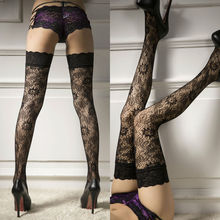 Top Quality Sexy Women Ladies Sheer Lace Top Stay Up Thigh-High Floral Hollow Stockings 2024 - buy cheap
