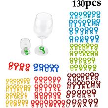 130pcs Multicolor Silicone Alphabet Wine Glass Marker Creative Coffee Tea Wine Glass Recognizer Label Barware Wine Glass Charms 2024 - buy cheap