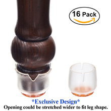 Capa protetora para perna de cadeira de mesa, capa de silicone antiderrapante para pernas de móveis, 16 peças 2024 - compre barato