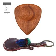 Smooth Wooden Guitar Pick Plectrums Heart Shape + Storage Case Bag for Acoustic Electric Guitar 2024 - buy cheap