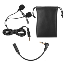 Dual-head Lavalier Lapel Omnidirectional Clip-on Microphone Mic for Smartphone Laptop Camera 3.5mm Audio Plug Devices for Video 2024 - buy cheap