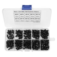 300pcs M3 Screws Nuts 10.9 Grade Button Head Hex Socket Screw Nut Assortment Kit Hardware Tools Wholesale 2024 - buy cheap