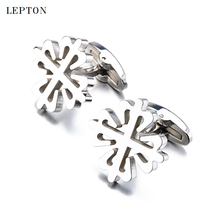 Lepton Stainless Steel Cufflinks For Mens Hot Sale High Shiny Metal Cuff links Wedding Party Gift Men Shirt Cuffs Cufflink 2024 - buy cheap