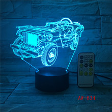 3D Dynamic Tractor Car Vehicle 7 Colors Changing USB Desk Table Lamp Remote Touch Base Kids Birthday Xmas Toy Car Gift AW-634 2024 - buy cheap