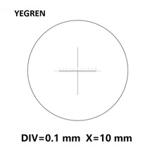 Micrómetro de microscopio DIV de 0,1mm, calibración de retículas cruzadas X = 10mm, regla de escala, micrómetro Ocular 2024 - compra barato