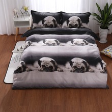 2018 3d Furry Arctic Doggies Husky Bedding Set gray Kids Cartoon Bed Set King Size Duvet Cover Animal Dog Pug Print Bedclothes28 2024 - buy cheap