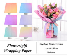 MHM-papel coreano para envolver Flores, embalaje de regalo, cambio Gradual de Color Origami artesanal, envoltura de floristería, ramo de flores 2024 - compra barato