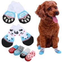 Meias de pés antiderrapantes para pets, 4 peças de meias adoráveis para cães e cachorros 2024 - compre barato