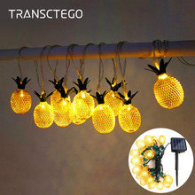 Lâmpada led de abacaxi à prova d'água, iluminação solar, para decoração de festas, jardim e natal 2024 - compre barato
