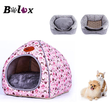 Casinha para animais de estimação, saco de dormir macio e quente para cães, canil, cama para gato, casinha fechada, dobrável, animal de estimação, cama canil 2024 - compre barato