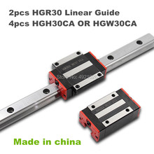 30MM 2pcs linear rail HGR30 200 300 400 500 600mm cnc parts and 4pcs HGH30CA or HGW30CC linear guide rails block HGW30CC hgh30 2024 - compre barato
