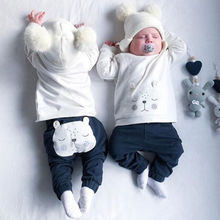 Newborn Baby Boys Girls Bear Warm Winter Tops Sweater Harem Pants Outfit Clothes 2024 - buy cheap