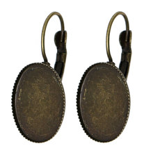 DoreenBeads antiguo bronce Oval camafeo configuración pendientes Clips 30x13mm (ajuste 18x13mm), vendido por paquete de 15 pares (B17075), yiwu 2024 - compra barato