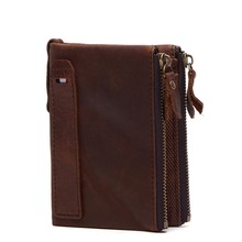 2021 Men's Wallet Cowhide Clutch Bag Genuine Leather Short Wallets Men Zipper Coin Purses Male Bags ID Credit Cards Holder 2024 - buy cheap