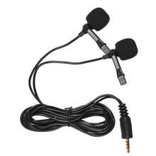 Dual-head Lavalier Lapel Omnidirectional Clip-on Microphone Mic for Smartphone Camera Mic for Program Video Recording Interview 2024 - buy cheap