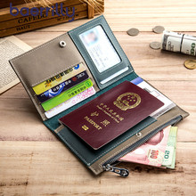 RFID Travel Accessories Passport Holder Cover Vintage Genuine Leather Women Wallets Men Business Credit Card Wallet Organizer 2024 - buy cheap