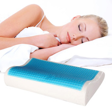 Novo design de travesseiro ortopédico de espuma de memória, dormir, azul, almofada de cama com gel confortável, frete grátis 39 2024 - compre barato