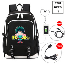 Anime My Hero Academia Laptop USB Backpack Kids Teens Student School Bags Bookbag Unisex Shoulder Travel Bags Gift 2024 - buy cheap