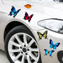 Pegatina reflectante de dibujos animados para coche y motocicleta, pegatinas de hojas de mariposa encantadoras, calcomanías divertidas para arañazos 2024 - compra barato